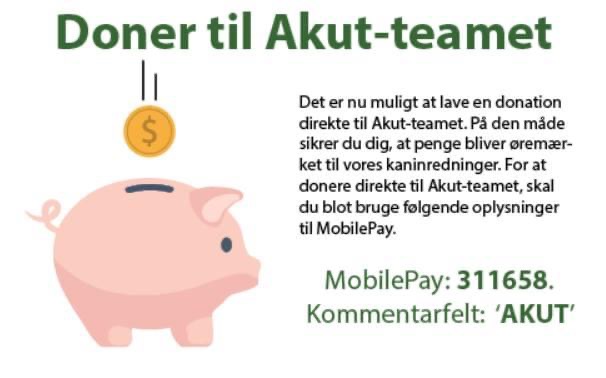 DONATIONER ØREMÆRKET REDNING AF KANINER I NØD
